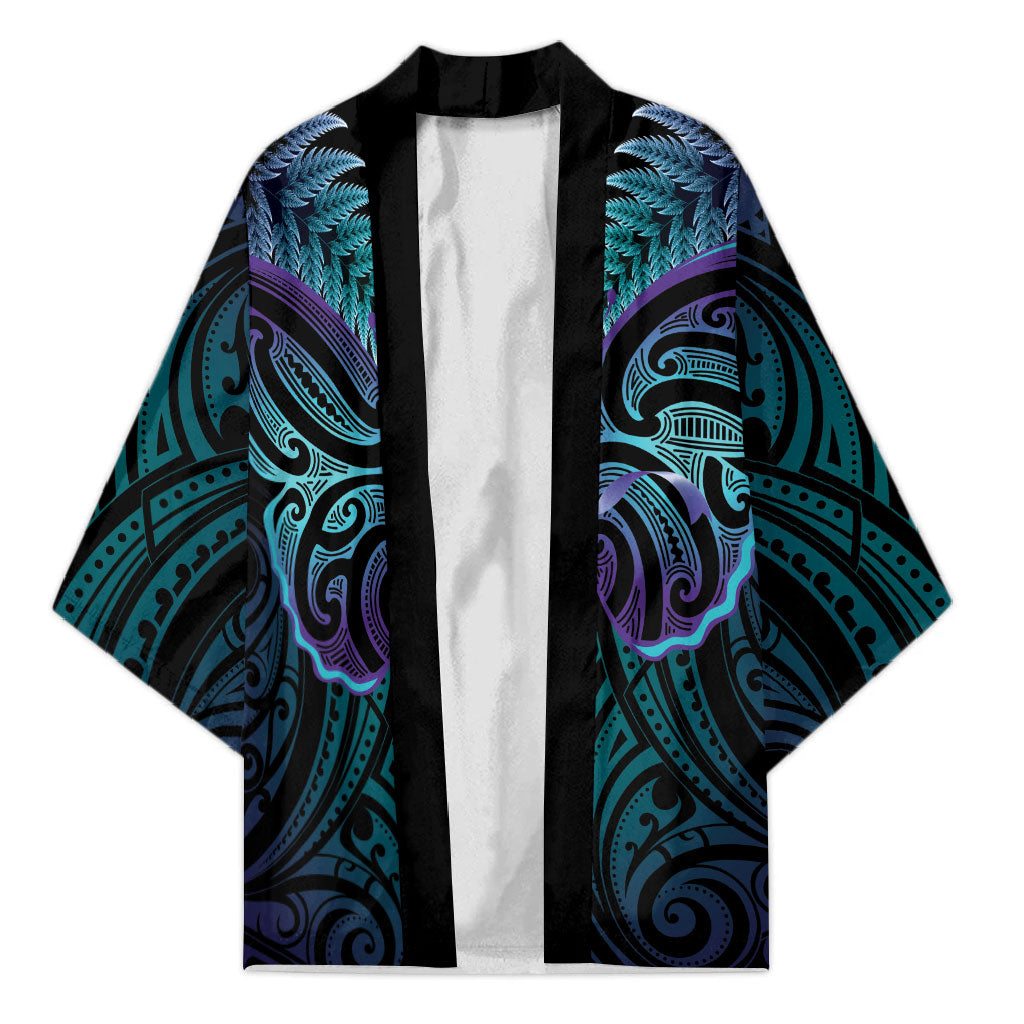 Suicide Prevention New Zealand Kimono Aotearoa Maori Butterfly Mix Silver Fern