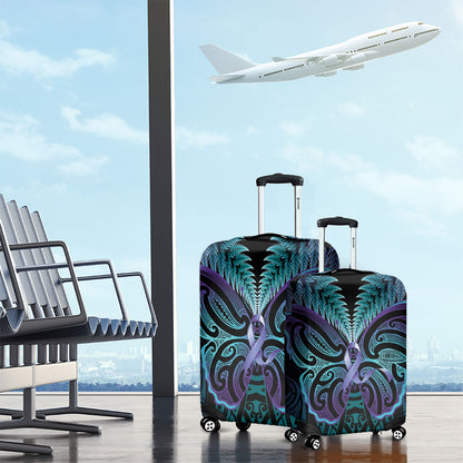 Suicide Prevention New Zealand Luggage Cover Aotearoa Maori Butterfly Mix Silver Fern