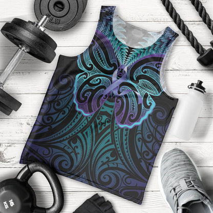 Suicide Prevention New Zealand Men Tank Top Aotearoa Maori Butterfly Mix Silver Fern