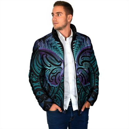 Suicide Prevention New Zealand Padded Jacket Aotearoa Maori Butterfly Mix Silver Fern