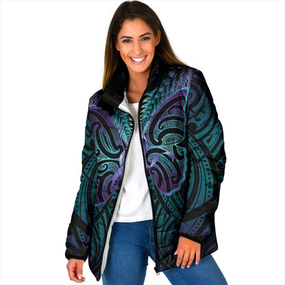 Suicide Prevention New Zealand Padded Jacket Aotearoa Maori Butterfly Mix Silver Fern
