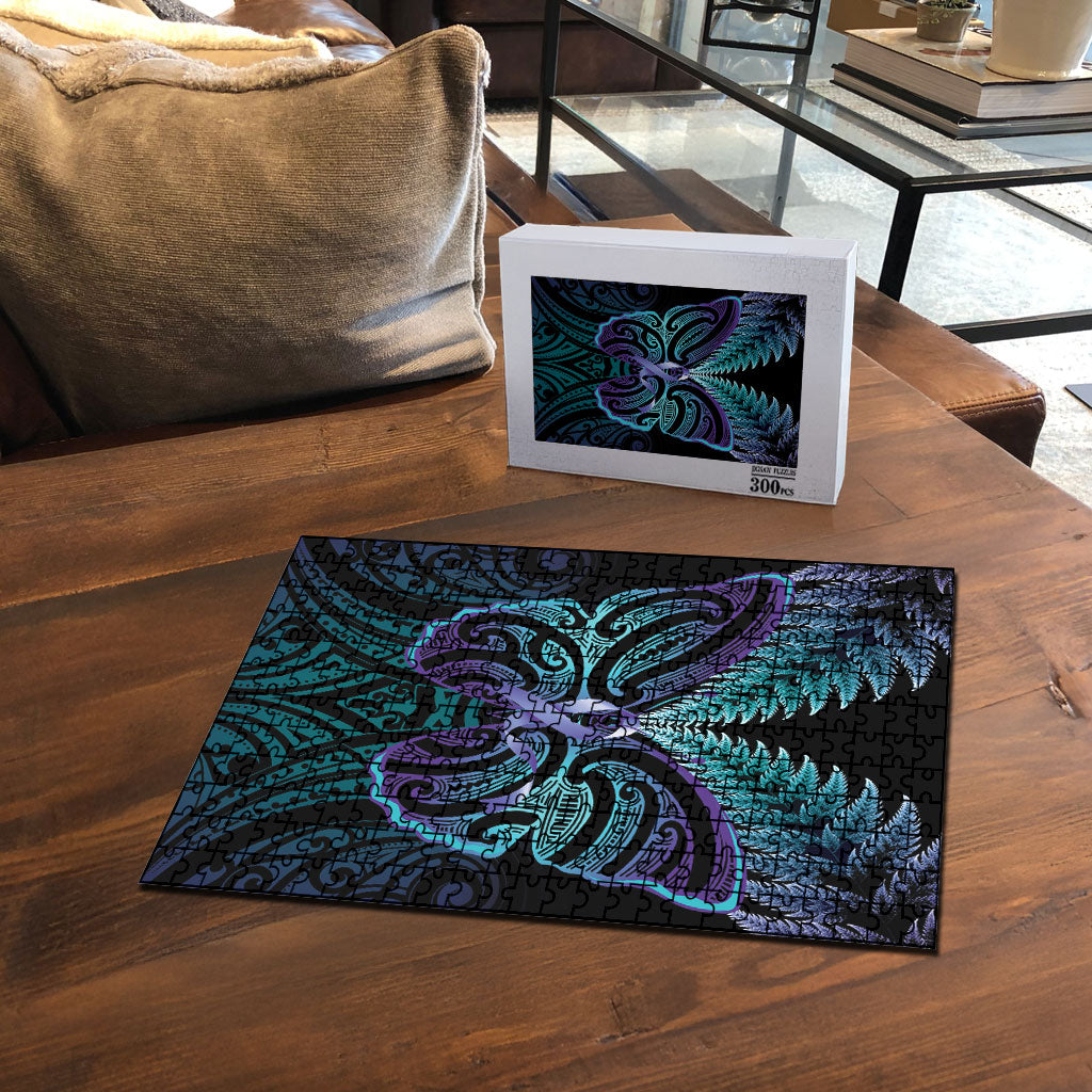 Suicide Prevention New Zealand Puzzle Aotearoa Maori Butterfly Mix Silver Fern