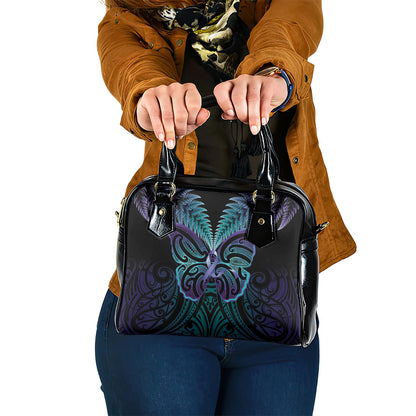 Suicide Prevention New Zealand Shoulder Handbag Aotearoa Maori Butterfly Mix Silver Fern