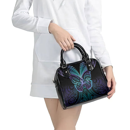 Suicide Prevention New Zealand Shoulder Handbag Aotearoa Maori Butterfly Mix Silver Fern