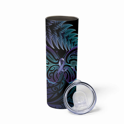 Suicide Prevention New Zealand Skinny Tumbler Aotearoa Maori Butterfly Mix Silver Fern