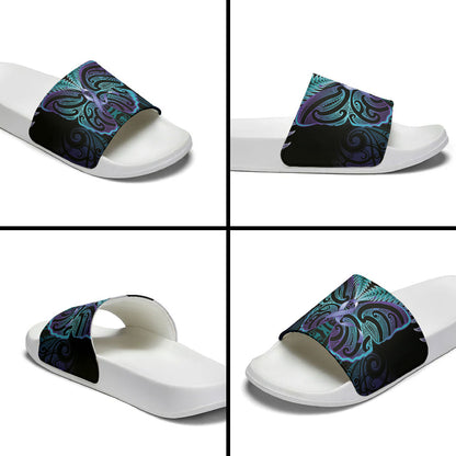 Suicide Prevention New Zealand Slide Sandals Aotearoa Maori Butterfly Mix Silver Fern