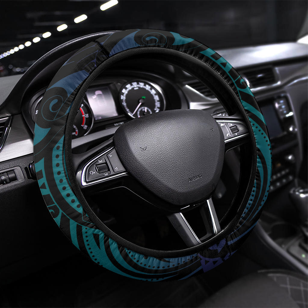 Suicide Prevention New Zealand Steering Wheel Cover Aotearoa Maori Butterfly Mix Silver Fern