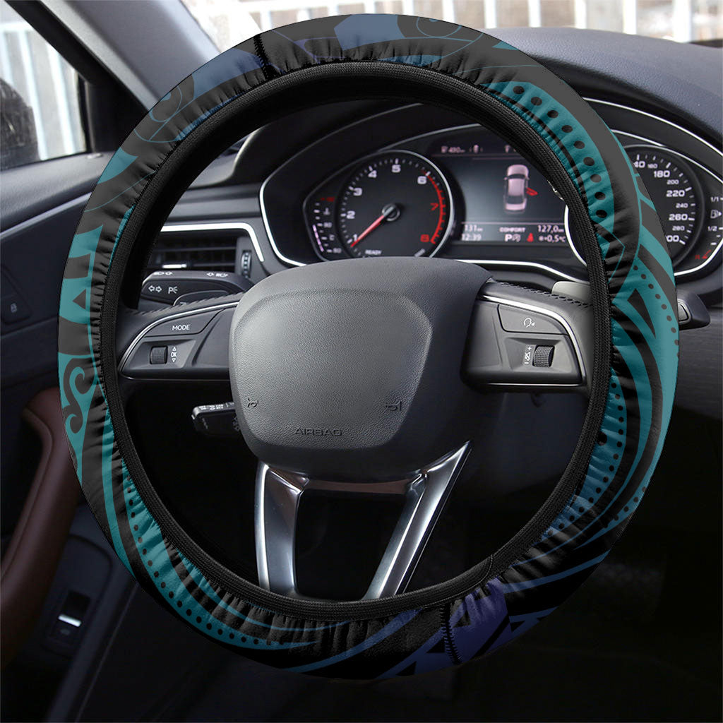 Suicide Prevention New Zealand Steering Wheel Cover Aotearoa Maori Butterfly Mix Silver Fern