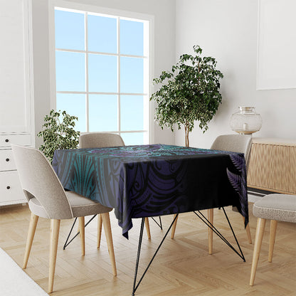 Suicide Prevention New Zealand Tablecloth Aotearoa Maori Butterfly Mix Silver Fern