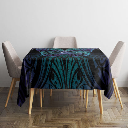 Suicide Prevention New Zealand Tablecloth Aotearoa Maori Butterfly Mix Silver Fern