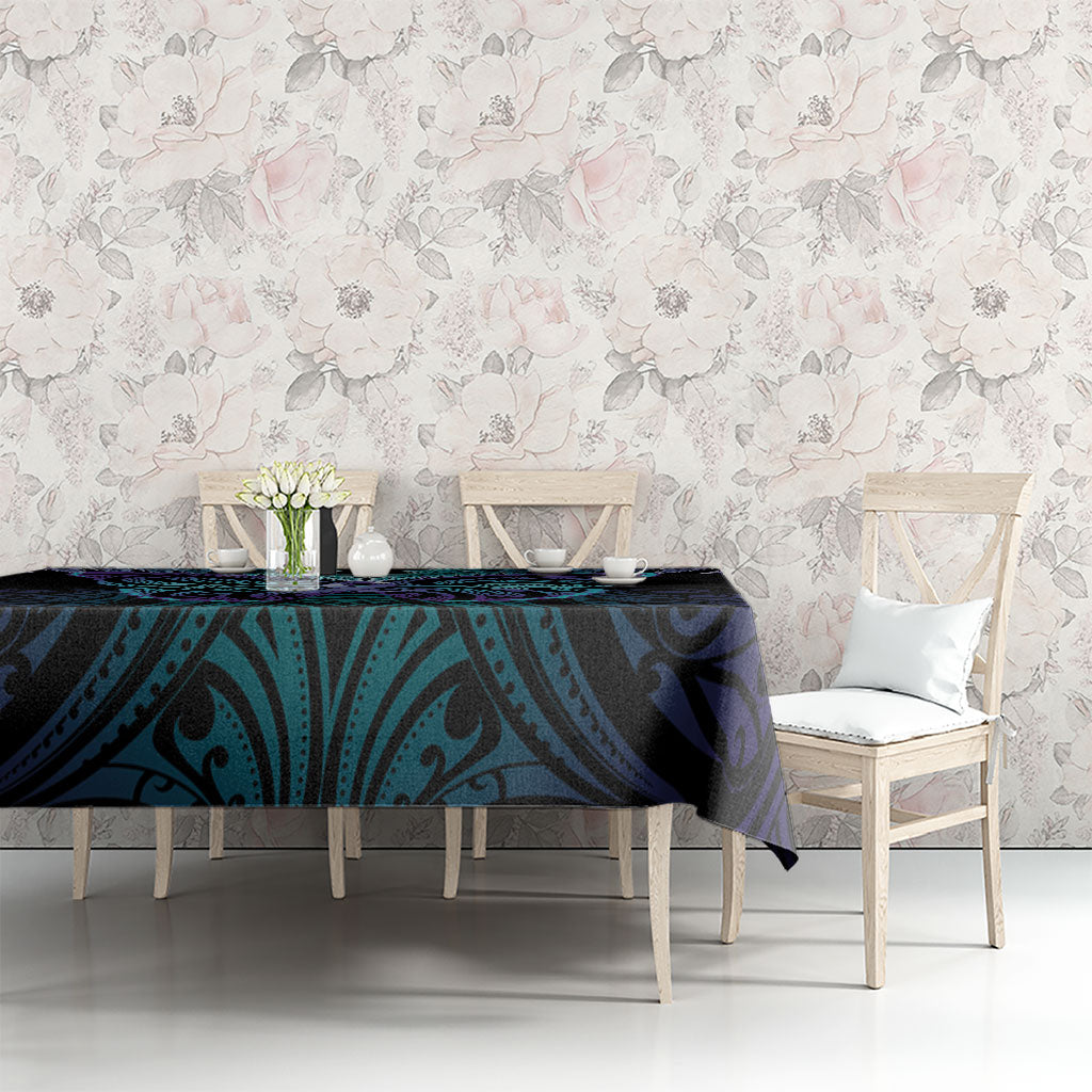 Suicide Prevention New Zealand Tablecloth Aotearoa Maori Butterfly Mix Silver Fern