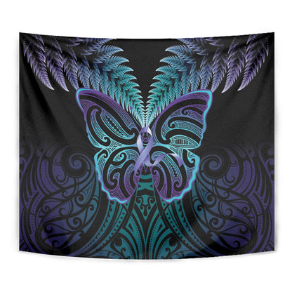 Suicide Prevention New Zealand Tapestry Aotearoa Maori Butterfly Mix Silver Fern