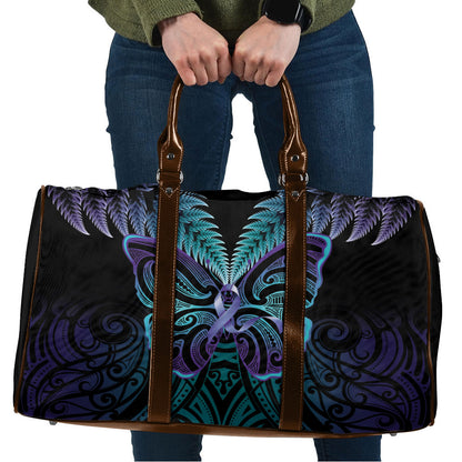 Suicide Prevention New Zealand Travel Bag Aotearoa Maori Butterfly Mix Silver Fern