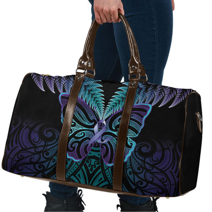Suicide Prevention New Zealand Travel Bag Aotearoa Maori Butterfly Mix Silver Fern