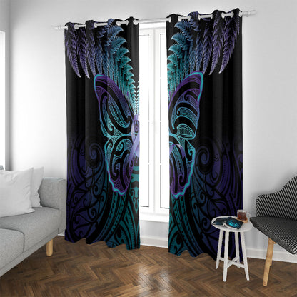 Suicide Prevention New Zealand Window Curtain Aotearoa Maori Butterfly Mix Silver Fern