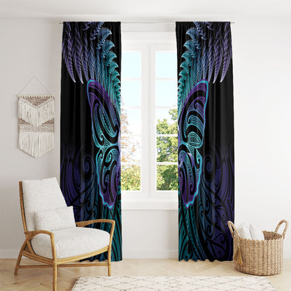 Suicide Prevention New Zealand Window Curtain Aotearoa Maori Butterfly Mix Silver Fern