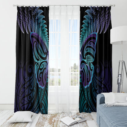 Suicide Prevention New Zealand Window Curtain Aotearoa Maori Butterfly Mix Silver Fern