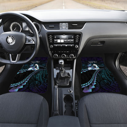 Personalised Polynesia Suicide Prevention Month Car Mats Brave Strong Butterfly Teal Purple Ribbon