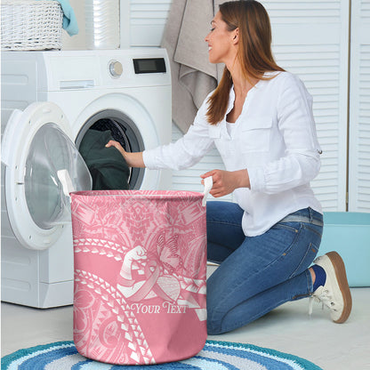 Personalised Polynesia Breast Cancer Support Laundry Basket Brave Strong Butterfly Pink Ribbon