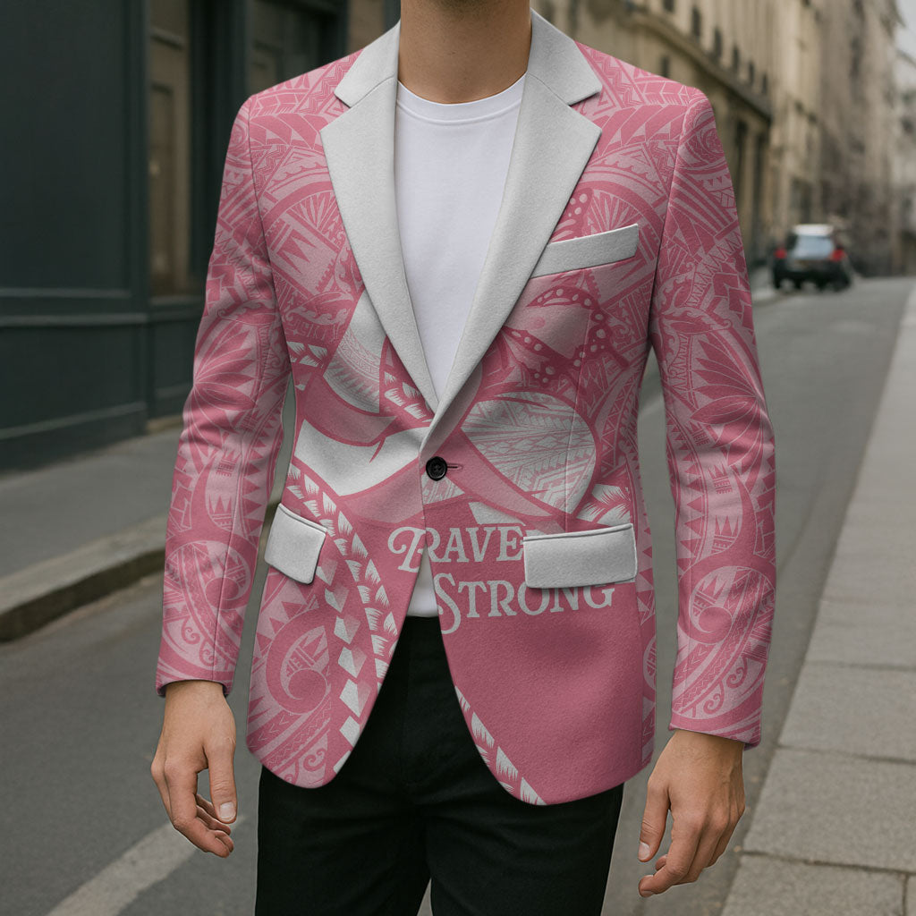 Personalised Polynesia Breast Cancer Support Blazer Brave Strong Butterfly Pink Ribbon