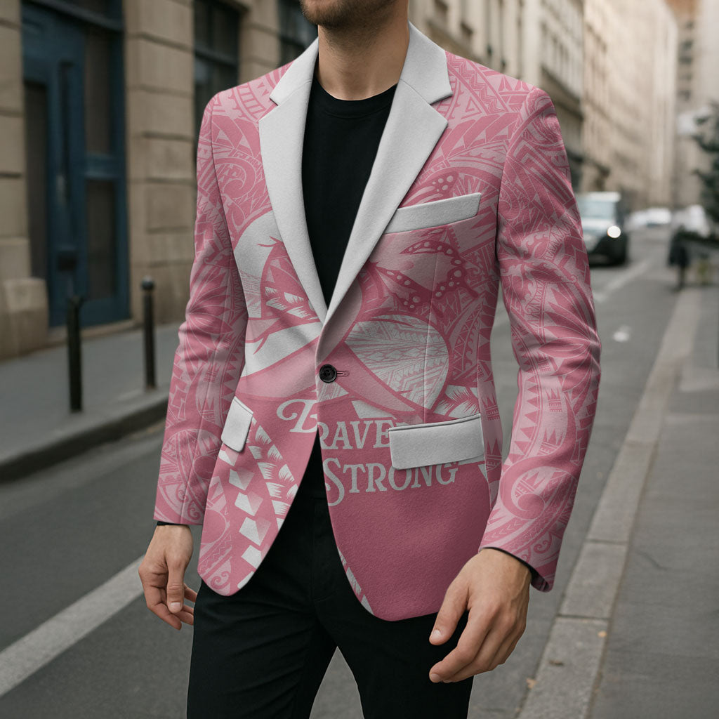 Personalised Polynesia Breast Cancer Support Blazer Brave Strong Butterfly Pink Ribbon