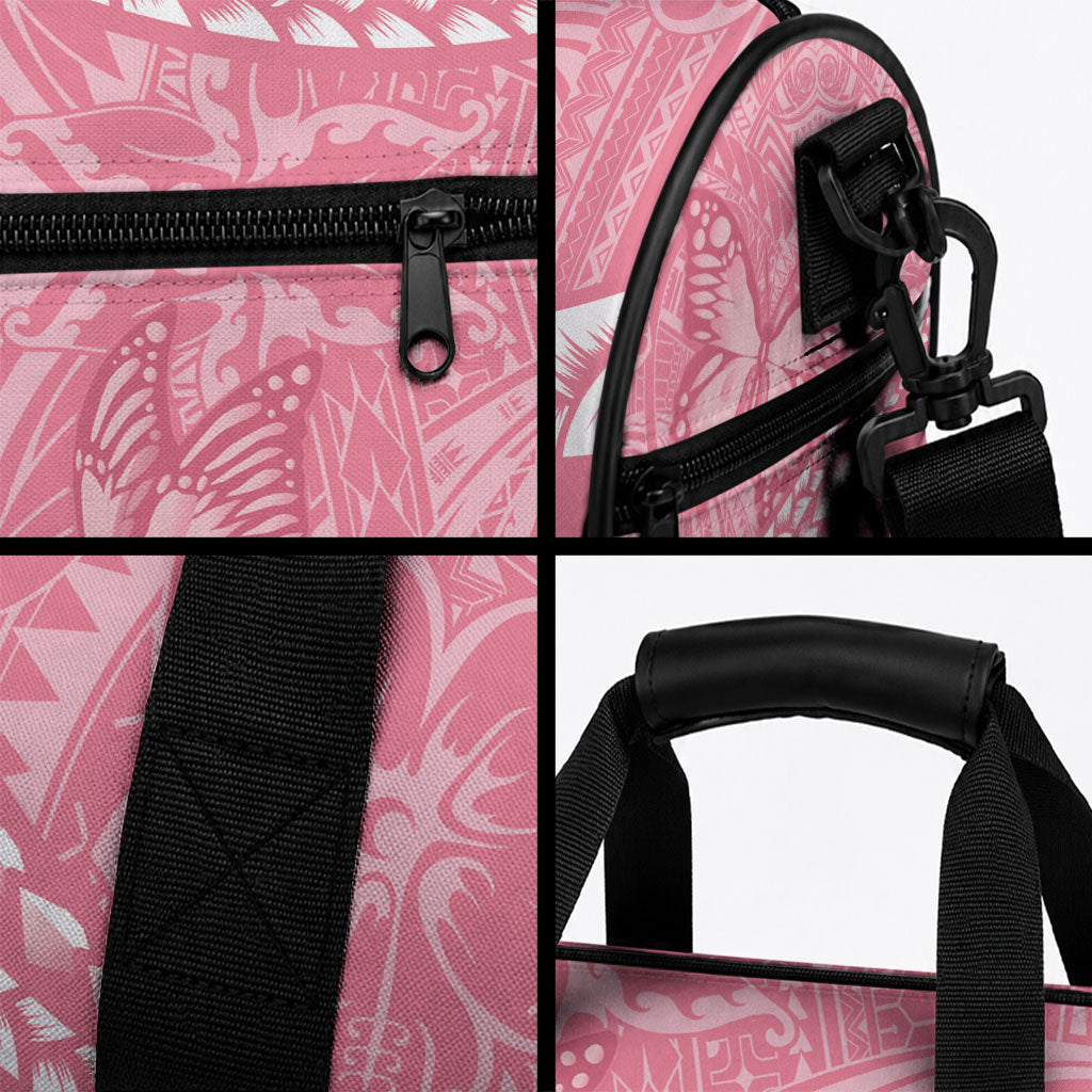 Personalised Polynesia Breast Cancer Support Duffle Bag Brave Strong Butterfly Pink Ribbon
