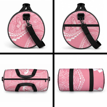 Personalised Polynesia Breast Cancer Support Duffle Bag Brave Strong Butterfly Pink Ribbon