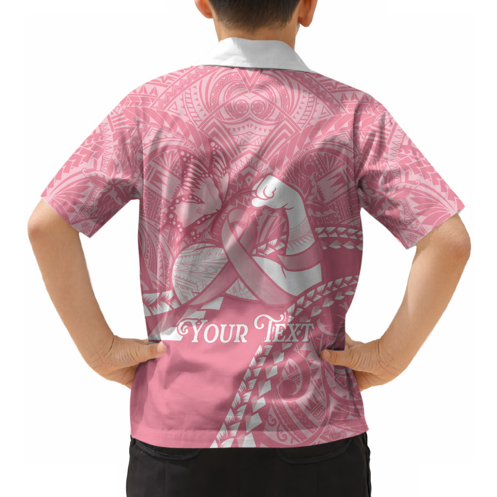 Personalised Polynesia Breast Cancer Support Hawaiian Shirt Brave Strong Butterfly Pink Ribbon