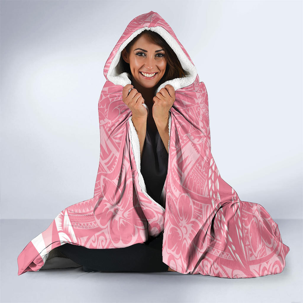Personalised Polynesia Breast Cancer Support Hooded Blanket Brave Strong Butterfly Pink Ribbon
