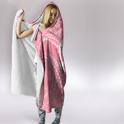 Personalised Polynesia Breast Cancer Support Hooded Blanket Brave Strong Butterfly Pink Ribbon