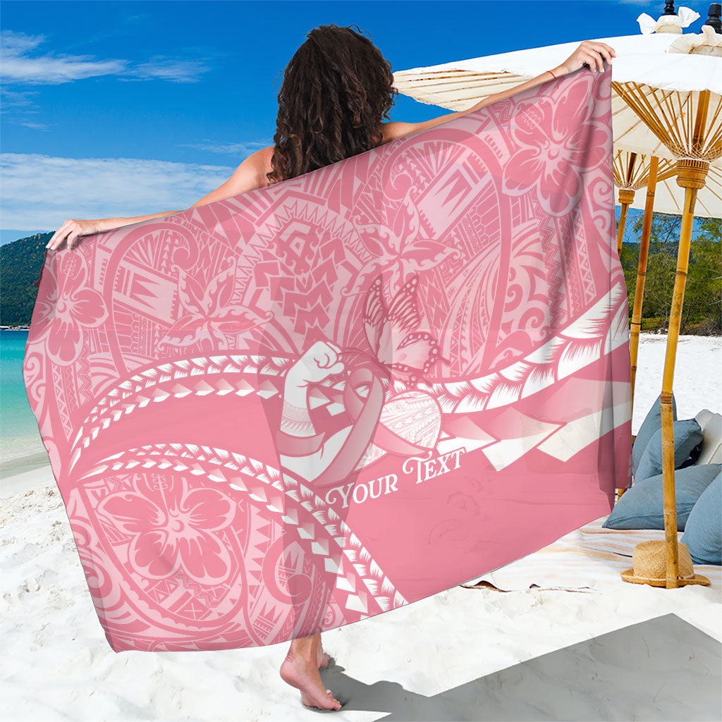 Personalised Polynesia Breast Cancer Support Sarong Brave Strong Butterfly Pink Ribbon