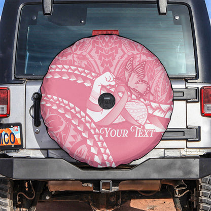 Personalised Polynesia Breast Cancer Support Spare Tire Cover Brave Strong Butterfly Pink Ribbon