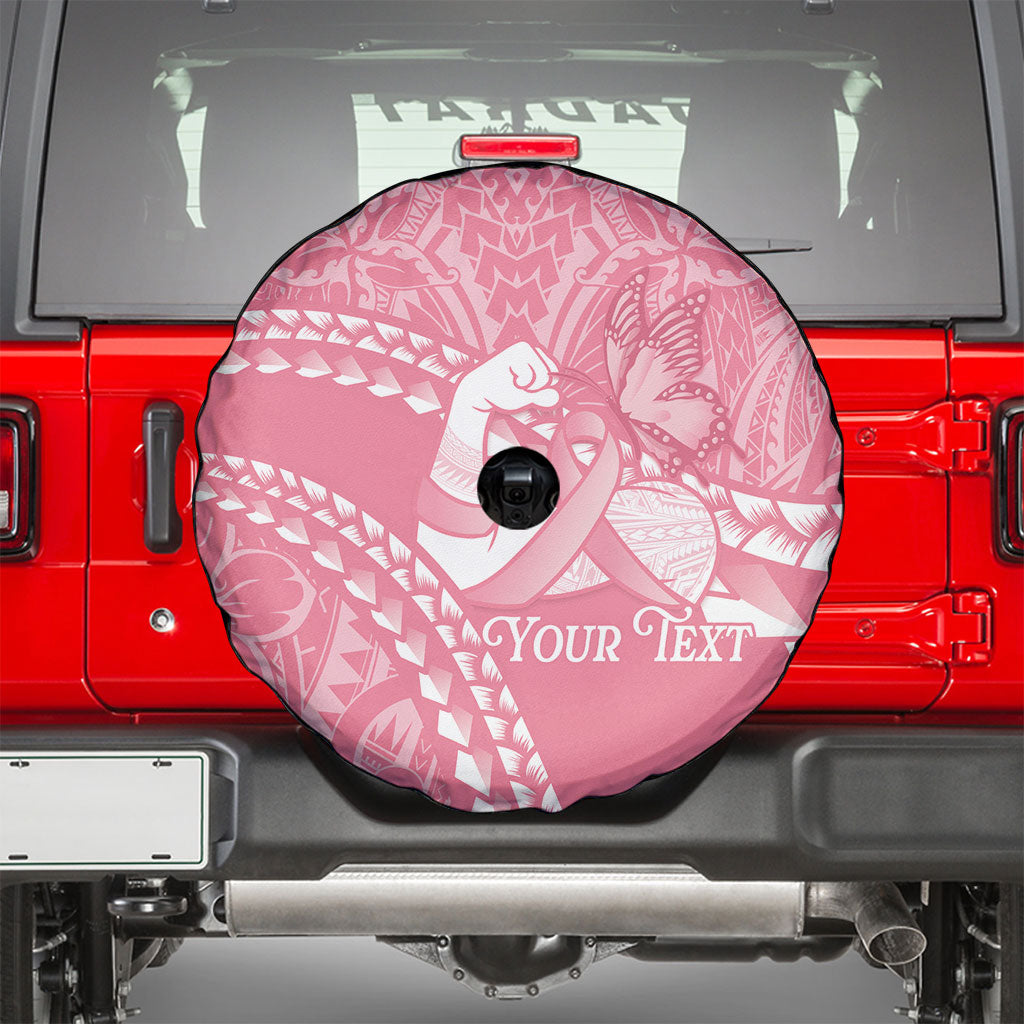 Personalised Polynesia Breast Cancer Support Spare Tire Cover Brave Strong Butterfly Pink Ribbon