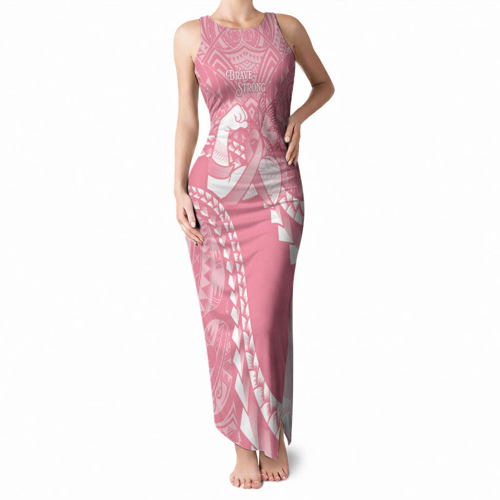 Personalised Polynesia Breast Cancer Support Tank Maxi Dress Brave Strong Butterfly Pink Ribbon