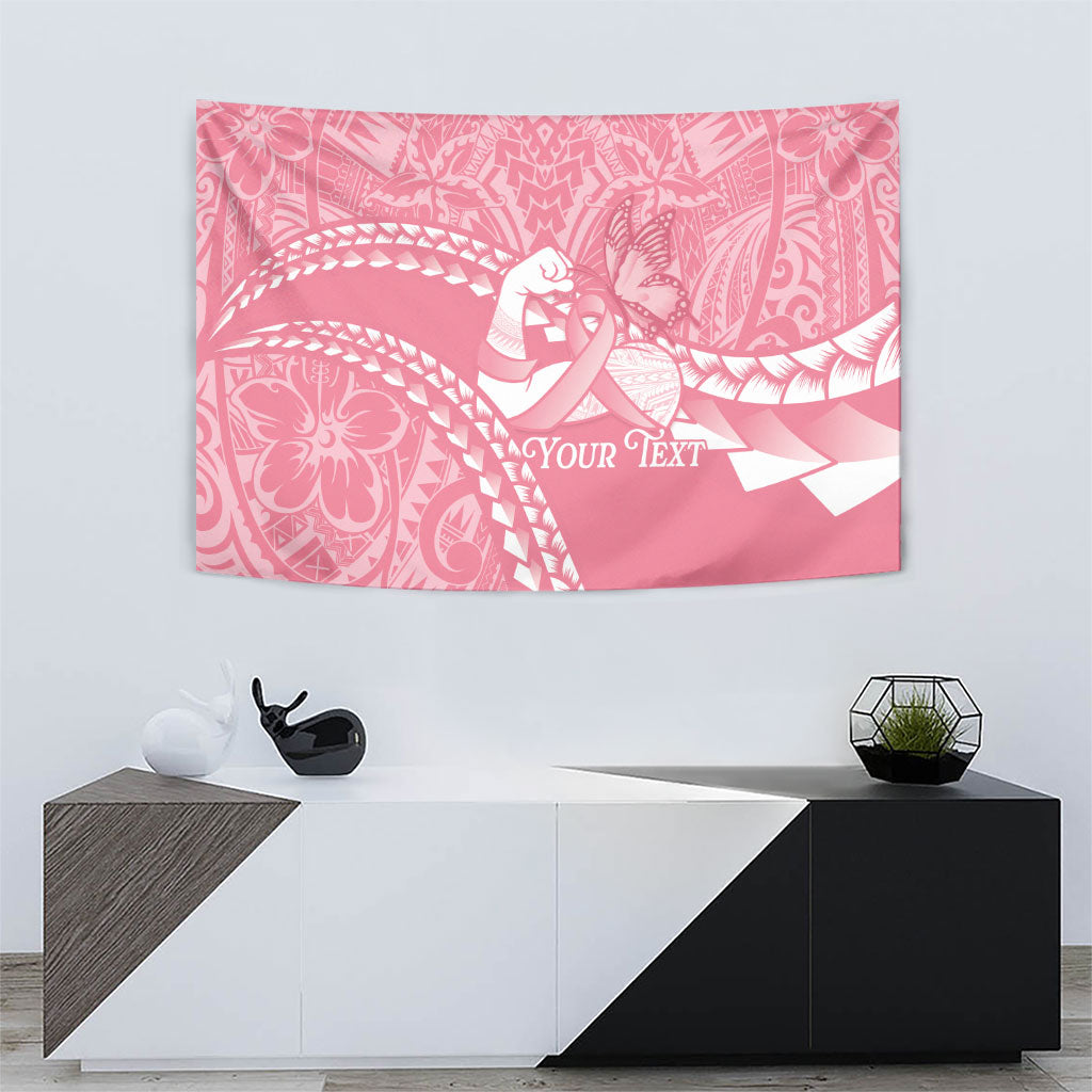 Personalised Polynesia Breast Cancer Support Tapestry Brave Strong Butterfly Pink Ribbon