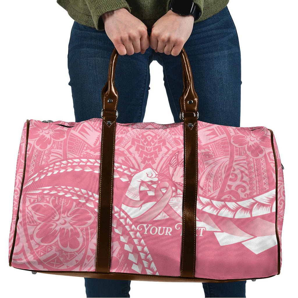 Personalised Polynesia Breast Cancer Support Travel Bag Brave Strong Butterfly Pink Ribbon