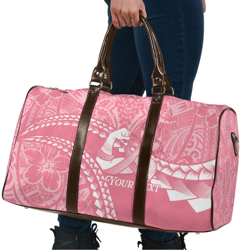 Personalised Polynesia Breast Cancer Support Travel Bag Brave Strong Butterfly Pink Ribbon