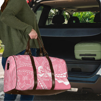 Personalised Polynesia Breast Cancer Support Travel Bag Brave Strong Butterfly Pink Ribbon