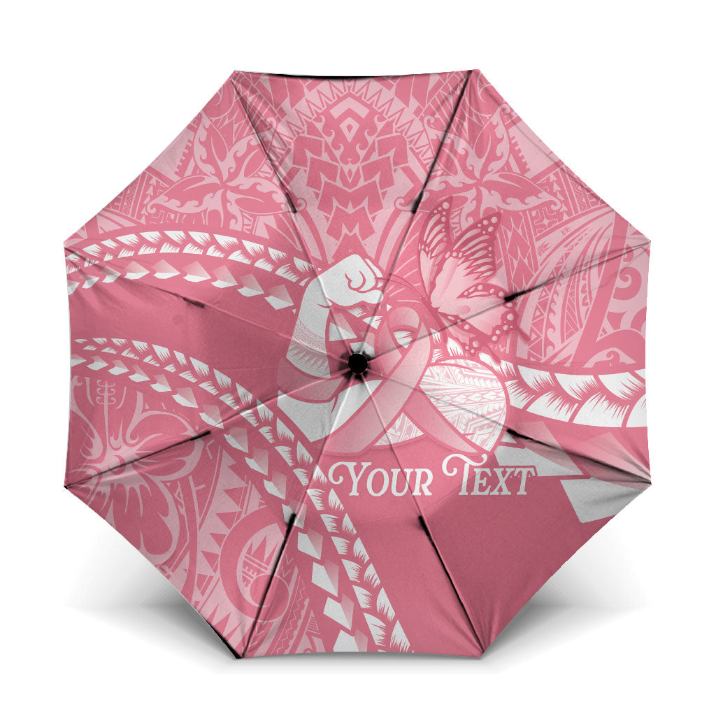 Personalised Polynesia Breast Cancer Support Umbrella Brave Strong Butterfly Pink Ribbon