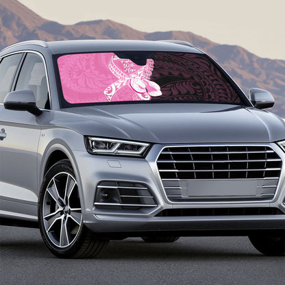 Polynesia Breast Cancer Support Auto Sun Shade Fight With Hope Pink Ribbon Boxing Gloves