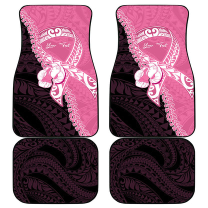 Personalised Polynesia Breast Cancer Support Car Mats Fight With Hope Pink Ribbon Boxing Gloves