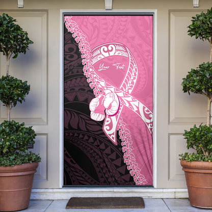 Personalised Polynesia Breast Cancer Support Door Cover Fight With Hope Pink Ribbon Boxing Gloves