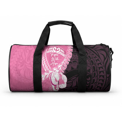 Polynesia Breast Cancer Support Duffle Bag Fight With Hope Pink Ribbon Boxing Gloves