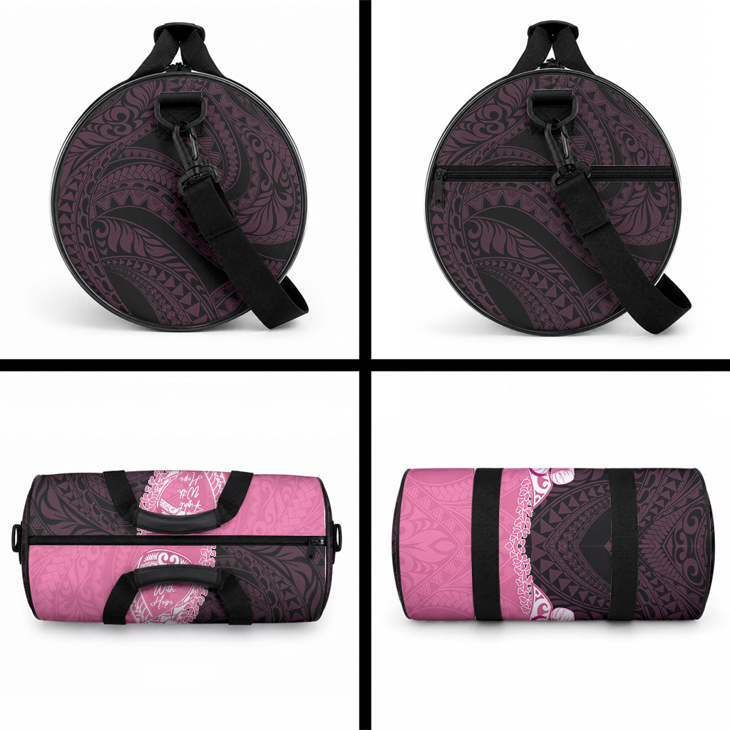 Polynesia Breast Cancer Support Duffle Bag Fight With Hope Pink Ribbon Boxing Gloves