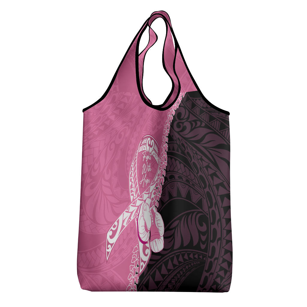 Polynesia Breast Cancer Support Grocery Bag Fight With Hope Pink Ribbon Boxing Gloves