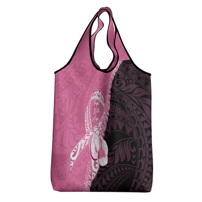 Polynesia Breast Cancer Support Grocery Bag Fight With Hope Pink Ribbon Boxing Gloves