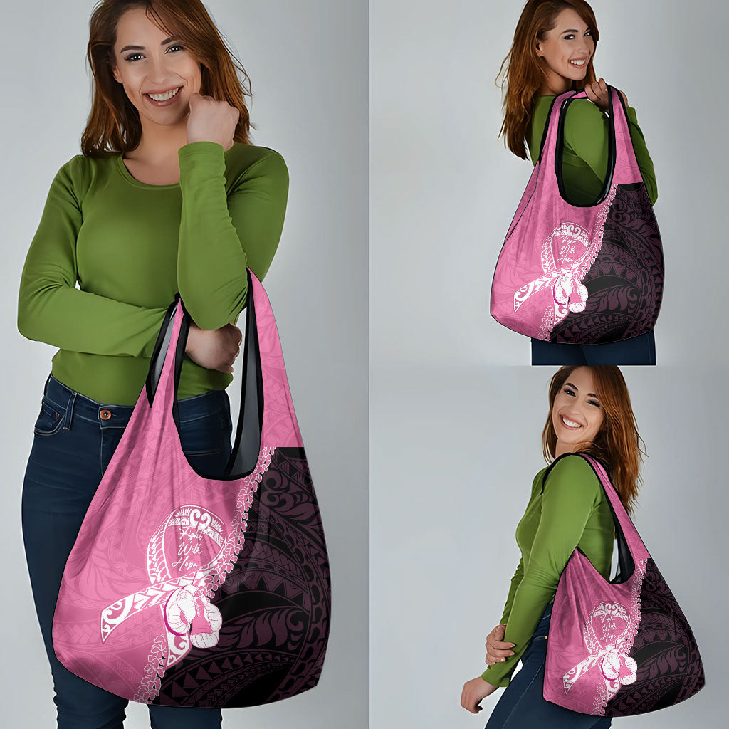 Polynesia Breast Cancer Support Grocery Bag Fight With Hope Pink Ribbon Boxing Gloves
