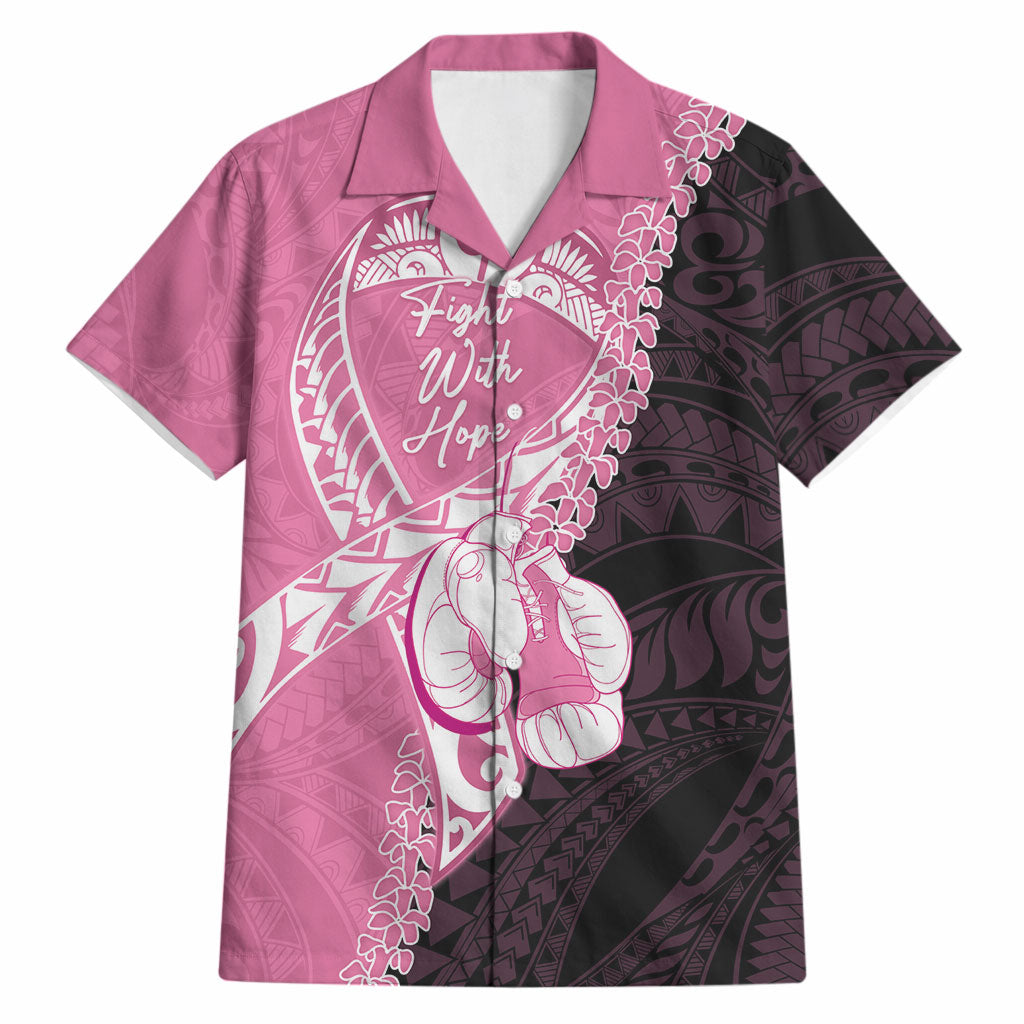 Personalised Polynesia Breast Cancer Support Hawaiian Shirt Fight With Hope Pink Ribbon Boxing Gloves
