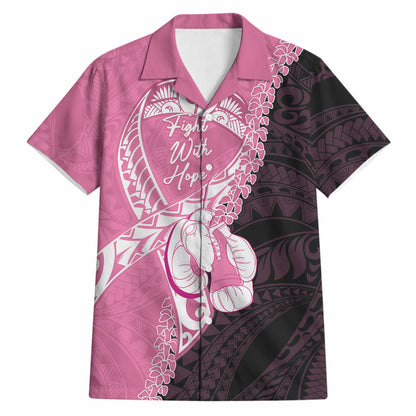 Personalised Polynesia Breast Cancer Support Hawaiian Shirt Fight With Hope Pink Ribbon Boxing Gloves