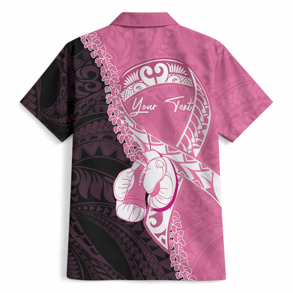 Personalised Polynesia Breast Cancer Support Hawaiian Shirt Fight With Hope Pink Ribbon Boxing Gloves